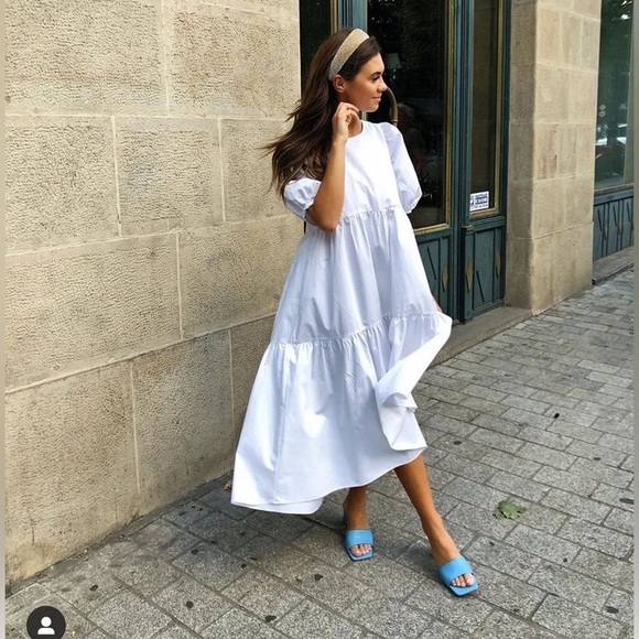 Blogger Favorite- Zara Long Sleeve Tiered Dress in Camel - Picture 8 of 10